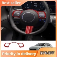 Car Steering Wheel Button Decoration Cover Trim Accessories for Hyundai KONA 2024+ Car Accessories