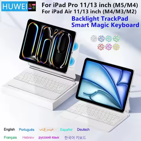 Backlight Magic Keyboard for iPad Pro 11 13 M5 2025 Case for iPad Air 11 13 Inch 2026 M4 M3 M2 Case 