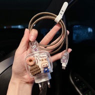 Sugar Labooboo Cable Wrapping Set Cartoon Charger Case USB Protector 20w 18w 35W