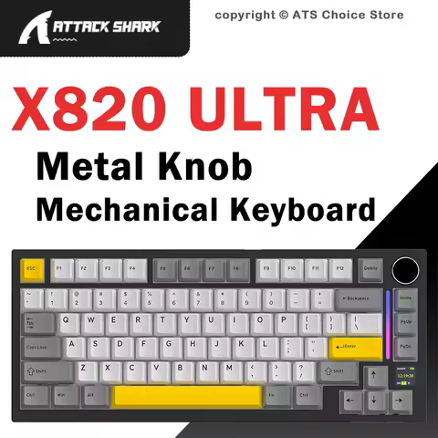 ATTACK SHARK X820 Ultra 75% Wireless Mechanical Keyboard Gasket Hot Swap RGB Similar AJAZZ AK820 Tri