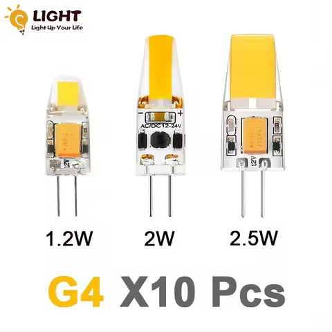 10PCS/LOT 12V AC/DC G4 COB Lamp LED AC/DC 12V Corn Light 1.2W 2W 2.5W Spotlight Chandelier Bulb Repl