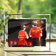 Khung Ảnh Pha Lê Quang Trung Và Wang Chuqin Kỷ Niệm Đồ Trang Trí Bàn Phòng Ngủ Quà Tặng DIY Khung Ản