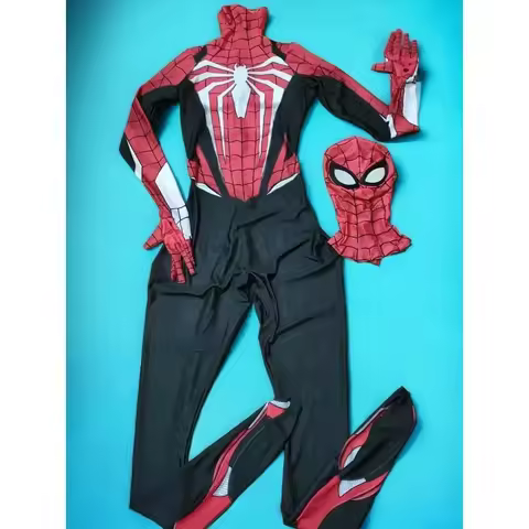 Halloween Black PS5 Superhero Cosplay Costume Full Spider Bodysuit Zentai Second Man Party Jumpsuits