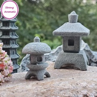 STRO Retro Gazebo Chinese Lanterns Mini Pagoda Model Decoration Stone Miniature Statue Sandstone Hom