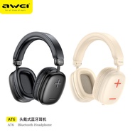 Awei AT6 Stereo Sound Bluetooth Headphone 25H Extra long time Bluetooth 5.3 headphones for music outdoor all mobile phone