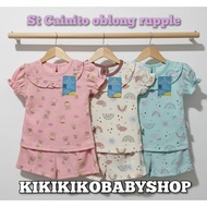 Just again 3pcs baby oblong suit cainito ruffle rumbay chest back button pleated sleeves cute SML xL