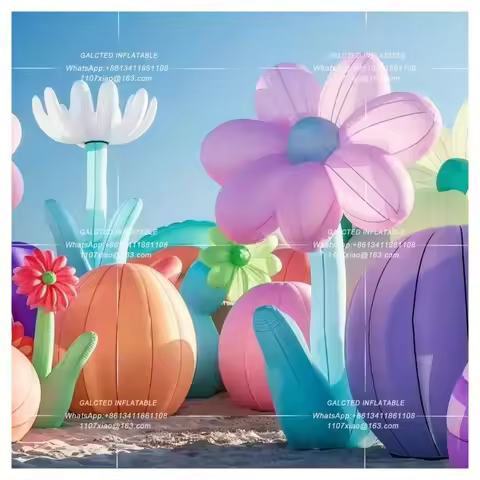Inflatable Giant LED Flower Garden With LED Lights Giant Outdoor Advertising And Event Decoration