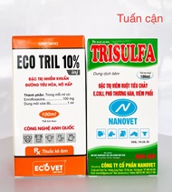 Cặp Eco Tril 10%(20ml-100ml)+Trisulfa(20ml-100ml) Tiêu chảy phân vàng phân xám phân bùn xi măng phân