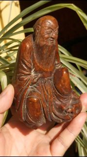 清代竹刻人物東方朔像，竹雕東方朔像，高12厘米 標價是實價 撿漏勿擾