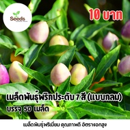 7-Color Ornamental Chili Seeds (Round Type) Contains 50 Seeds/Pack