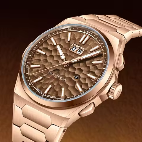 Lucky Harvey Hammered DialSelf-sounding Chiming Watches Automatic Movement Men's Watch 316L Stainles