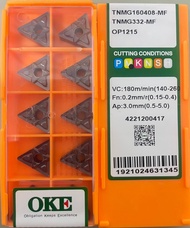 เม็ดมีด INSERTS T16 เม็ดสองหน้า มุม 04 และ 08 TNMG160404-MF OP1215 TNMG160408-MF OP1215 กัดสแตนเลส