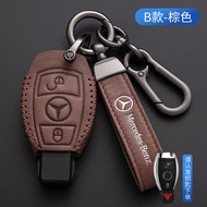 Smart Folding Flip Genuine Leather Car Key Case Cover Shell Zinc Alloy Keychain For Mercedes Benz A