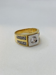 Cincin Pria Emas Kuning Mas Asli Kadar70% 700 Cowok Petak Batu