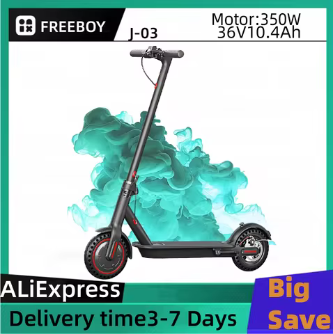 FREEBOY J-03 Adult Electric Scooter 350W Motor 36V 10.4Ah Battery Folding E-Scooter 8.5 Inch Tire Ci