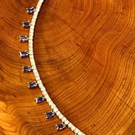 天然鑽石 頸鏈 鎖骨鏈 頸圈 • 18K金藍寶石流蘇鑽石鎖骨鏈