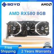 ▣SOYO New Original Radeon AMD Graphics RX 550 4GB 128Bit Rx580 8G 256Bit GDDR5 Graphics GPU Gaming V