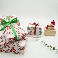 10 cái, 30 cái, 50 cái, 100 cái Giấy gói quà họa tiết cây kẹo và nơ hình ông già Noel, Giấy gói quà 
