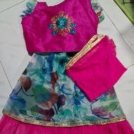 KID1 Baby Girls Lehenga Choli Ethnic Wear Self Design Floral Lehenga, Choli and Dupatta Set / skirt 