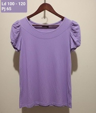 ATASAN KAOS RAJUT KEPANG KETUPAT RIB LIDI IMPORT THRIFT PL [ Violetta Thrift ]