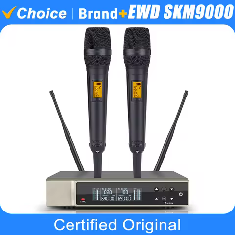 TAVOSOP EWD SKM9000 UHF Performance Home Karaoke KTV Professional Wireless Metal Dual Microphone Sys