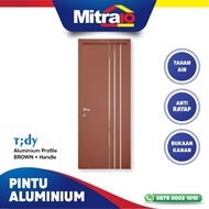 Promo Tidy Pintu Aluminium Profile Brown 70x200Cm R Berkualitas