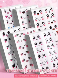 60 張可愛卡通表情貼紙,共 480 張防水乙烯基貼紙適用於筆記本、筆記型電腦、滑板、自行車、行李箱、美觀貼紙包適合女孩、男孩、兒童、青少年