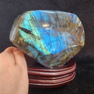 หินก้อนลาบราโดไลต์ หินพ่อมด ลาบราโดไรต์(Labradorite)สูง 15 ซม.หน้ากว้าง 12 ซม.หนา 5 ซม.น้ำหนัก 1,179.8 g.