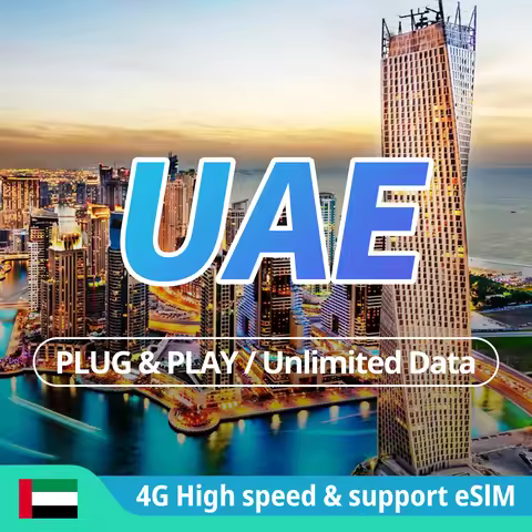 United Arab Emirates Prepaid 4G Data Sim Card Unlimited Data 4G High Speed UAE Dubai Sim Card suppor