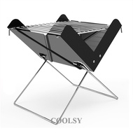 COOLSY Portable BBQ Suitcase Grill Charcoal Grill Travel Grill Barbecue Rack Table Grill Camping Grill Foldable Outdoors Grill Tools