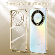 For Honor X8b/Honor X9a 5G Phone Case Luxury Plating Edge Transparent Soft Silicone Casing Shockproof Clear Back Cover