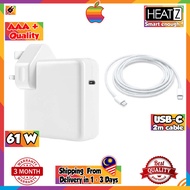 61W USB C Charger Power Adapter with 2M Type C Cable for "Pro 13" 2016-2020 UK