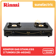 Rinnai RI 602 AG Kompor Gas Stove 2 Tungku Stainless Steel RI-602 AG / RI602 AG / RI 602AG - Silver