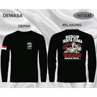 LONG BLACK T-SHIRT LIFE IS JUST FILL, OK, BOSS, DON'T BOSS, BOSS?