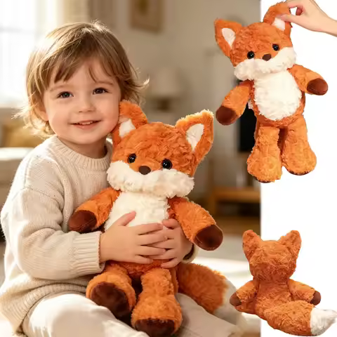35 cm/50 cm süßes flauschiges Fuchs-Plüschtier, weiche Cartoon-orange Füchse, gefüllte Puppe, beschw