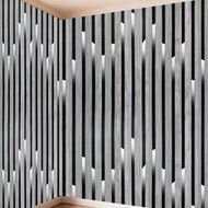 1 Roll 3D Textured Gray Wood Grain Stripe Peel And Stick Wallpaper, Size: 17.7" X 39.3"/118.1"/196.8