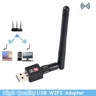 Wireless Network Card Mini USB WiFi Adapter LAN Wi-Fi Receiver Dongle Antenna for PC Windows