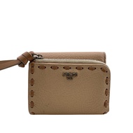 二手FENDI 8M0499 Peekaboo Micro TOP Selleria 三折錢包，粉紅色，品牌名稱，零錢包，鈔票夾