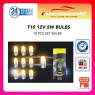 T10 12V 5W (501) Capless Automotive Bulb 10pcs car dome light front small light bulb yellow