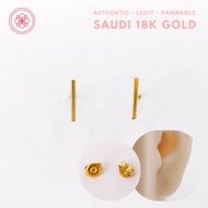 ஐ▪COD PAWNABLE 18k Earrings Legit Original Pure Saudi Gold Bar Stud Earrings w/ Gold Pakaw