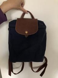 二手 正品 LONGCHAMP 折疊尼龍後背包 (藏青色)