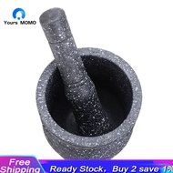 Granite Pestle &amp; Mortar Set Stone Herb Spice Grinder Solid Grinder Cooking Set