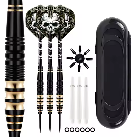 3 PCS Professional Brass Darts with Free Case 23g Steel Tip Darts Iron Copper Barrel for Indoor Game