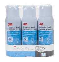 3M Stainless Steel Cleaner and Polish, 10 oz. Cans, 3 Pack, Foam, Chrome, Laminated Plastic, Aluminu