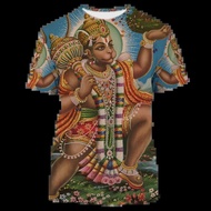 3D Hindu God Shiva Printed Ganesha Graphic T Shirt  Hanuman Casual Men T-shirts Vintage Tops 90s Aes