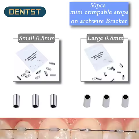 50pcs Orthodontic mini crimpable stops on archwire Bracket Dental Orthodontic bracket orthodontic wi