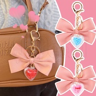 Ribbon Bow Eternal Flower Valentine's Day Keychain - Bag Key Charms Hanging Ornament - Friends Coupl