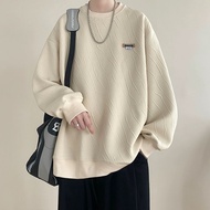 College t Sweatshirt Tops Boys Wear Hoodless Sweatshirts Texture Round Neck Men's Autumn Hong Kong F