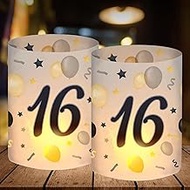 16th Birthday Table Decoration for Boys and Girls Birthday Decoration Black Gold Tealight Candle Set