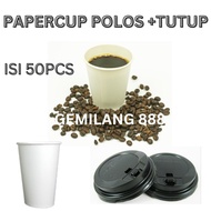 Plain Paper Cup + Lid Plain Paper Cup 9oz, Paper Cup, Coffee Cup, Paper Cup